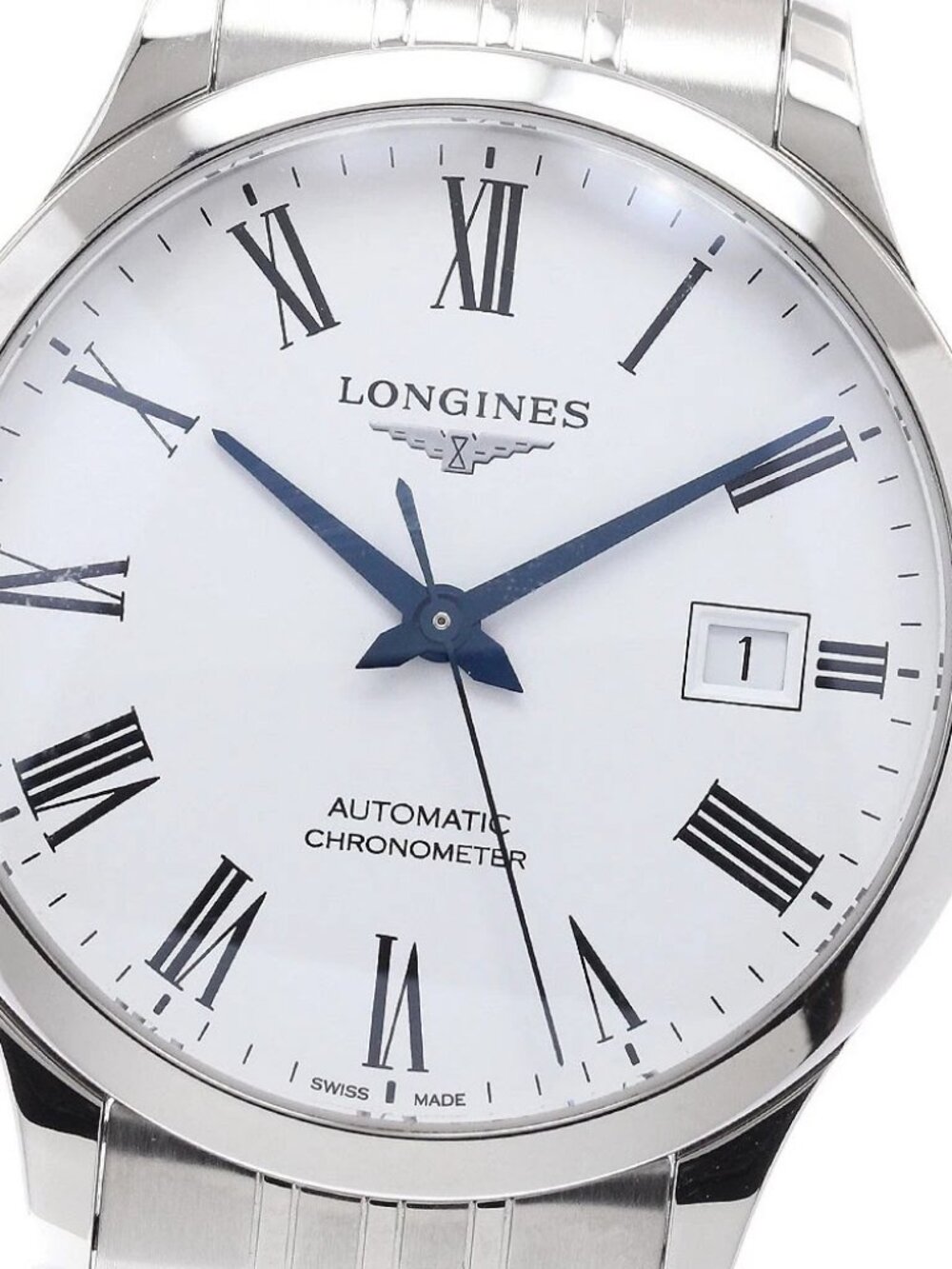 LONGINES record L2.820.4 Date white Dial Automatic Men's Watch_942395